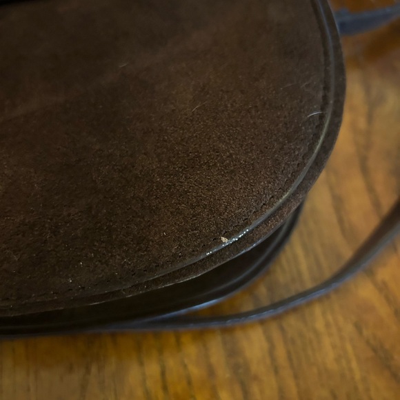 Spartina 449 Coffee Suede Saddle Crossbody Bag - Picture 8 of 15